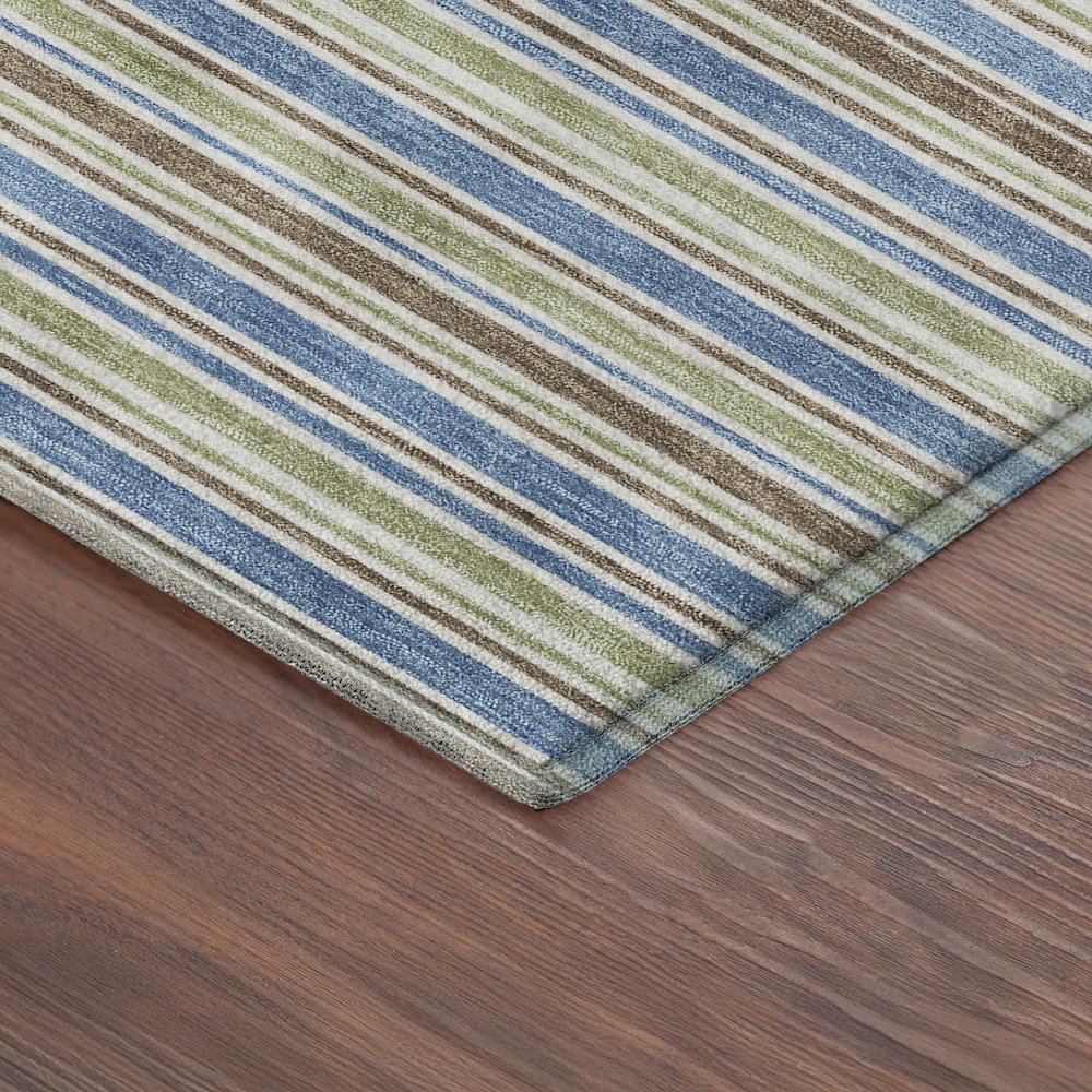 Luxury Washable Indoor/Outdoor Soft Essentials SE2 Blue 3' x 5' Rug. Picture 2