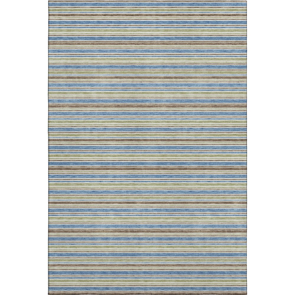 Luxury Washable Indoor/Outdoor Soft Essentials SE2 Blue 8' x 10' Rug. Picture 1
