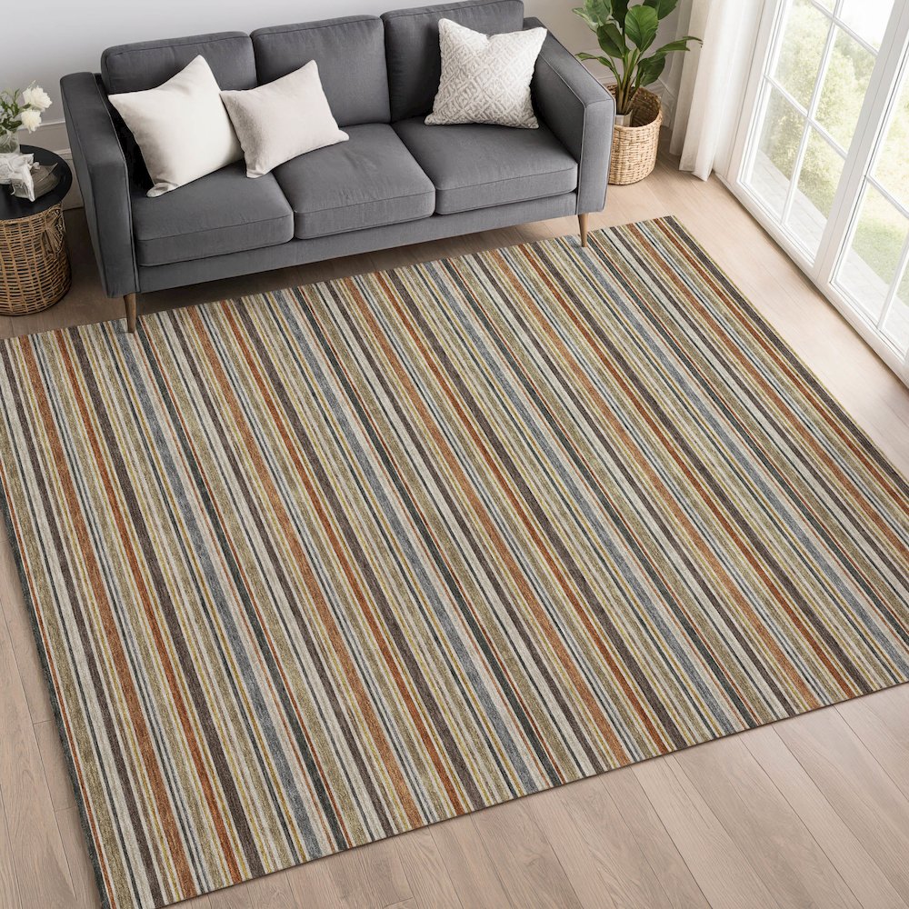 Luxury Washable Indoor/Outdoor Soft Essentials SE2 Multi 8' x 10' Rug. Picture 5