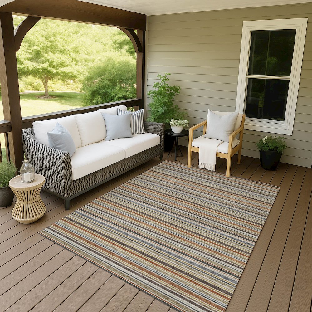 Luxury Washable Indoor/Outdoor Soft Essentials SE2 Multi 5' x 7'6" Rug. Picture 7