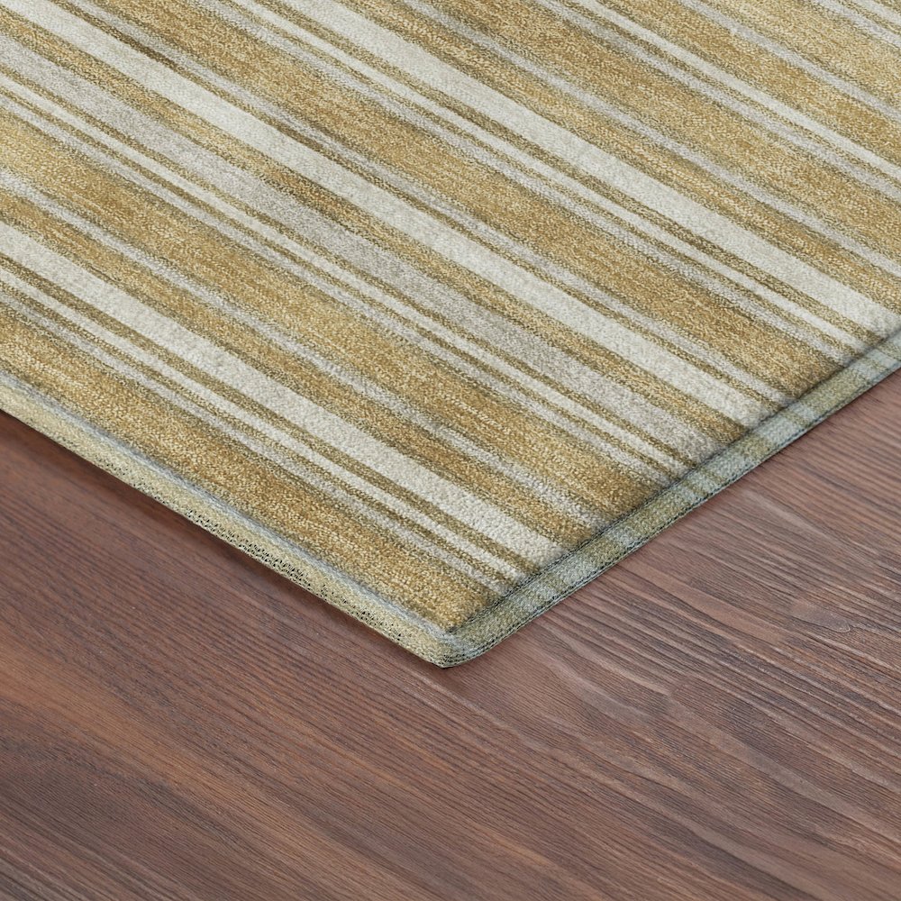 Luxury Washable Indoor/Outdoor Soft Essentials SE2 Gold 3' x 5' Rug. Picture 2