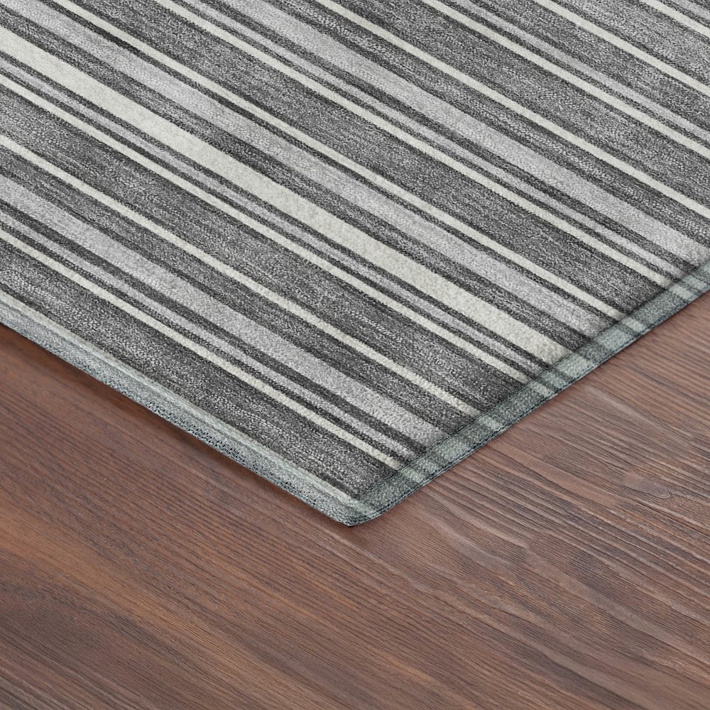 Luxury Washable Indoor/Outdoor Soft Essentials SE2 Gray 3' x 5' Rug. Picture 2