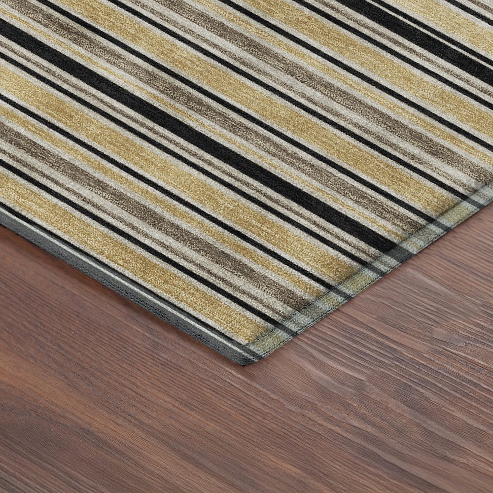Luxury Washable Indoor/Outdoor Soft Essentials SE2 Gold 3' x 5' Rug. Picture 2