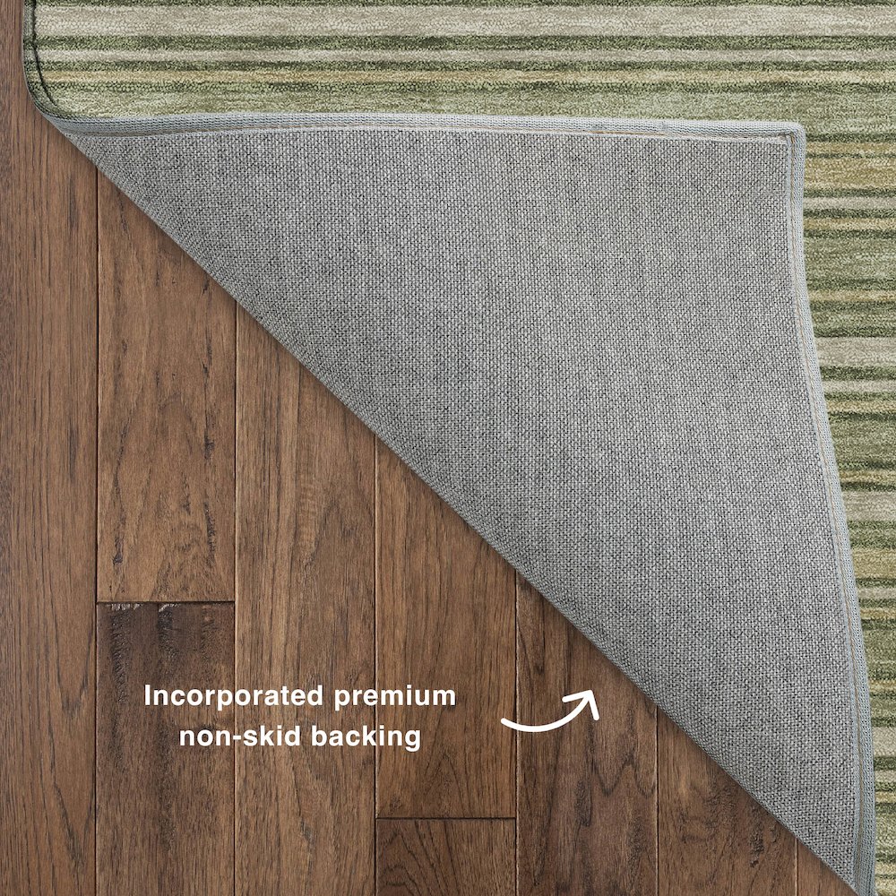 Luxury Washable Indoor/Outdoor Soft Essentials SE2 Green 3' x 5' Rug. Picture 4