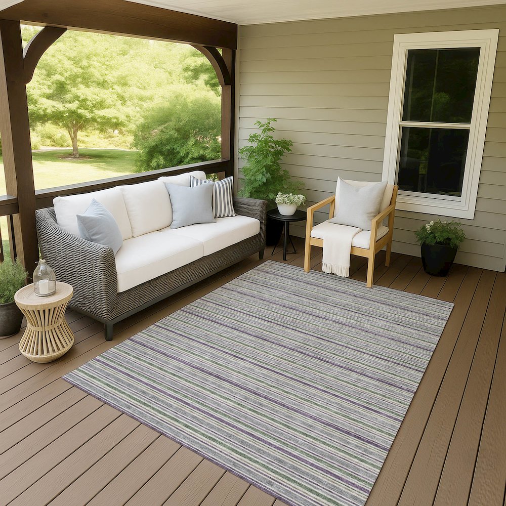 Luxury Washable Indoor/Outdoor Soft Essentials SE2 Gray 5' x 7'6" Rug. Picture 7