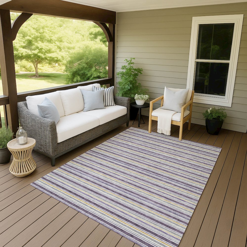 Luxury Washable Indoor/Outdoor Soft Essentials SE2 Purple 5' x 7'6" Rug. Picture 7