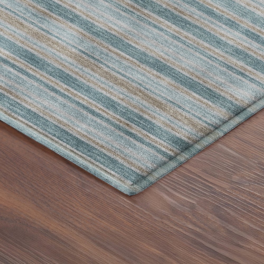 Luxury Washable Indoor/Outdoor Soft Essentials SE2 Teal 3' x 5' Rug. Picture 2