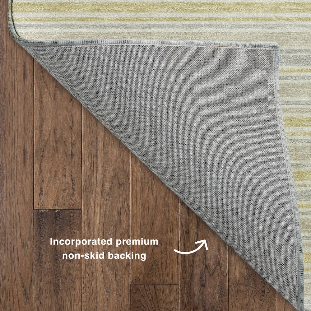 Luxury Washable Indoor/Outdoor Soft Essentials SE2 Gold 3' x 5' Rug. Picture 4