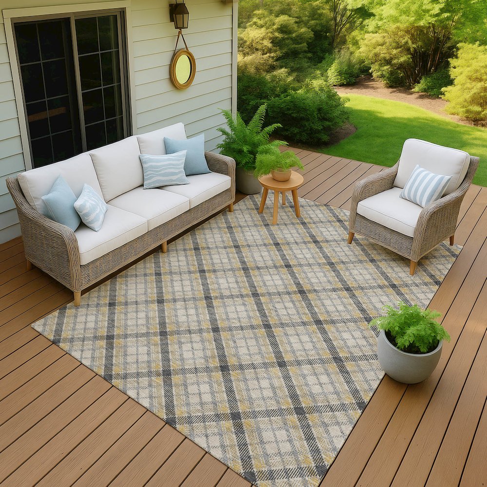 Luxury Washable Indoor/Outdoor Soft Essentials SE3 Gray 5' x 7'6" Rug. Picture 7