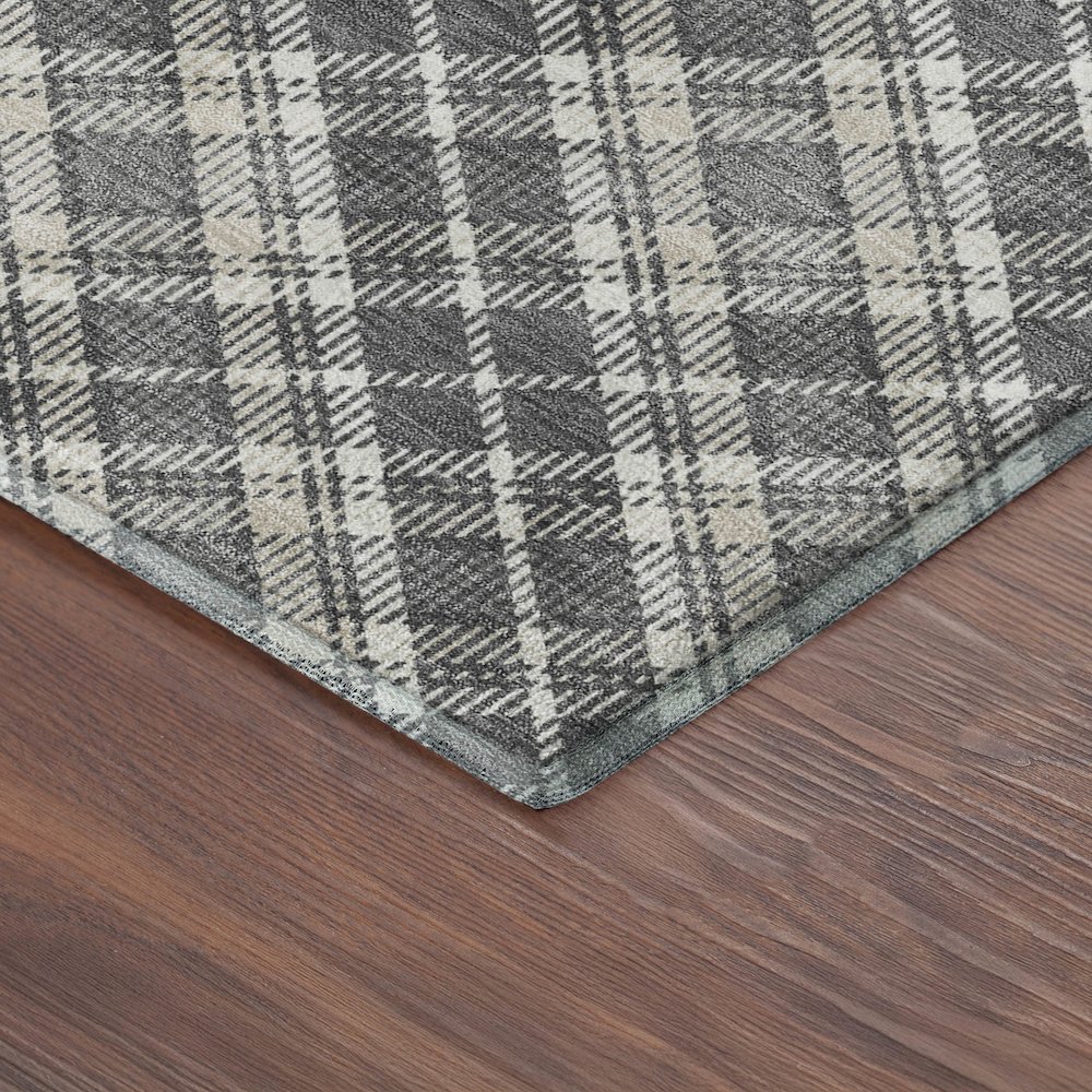 Luxury Washable Indoor/Outdoor Soft Essentials SE3 Gray 3' x 5' Rug. Picture 2