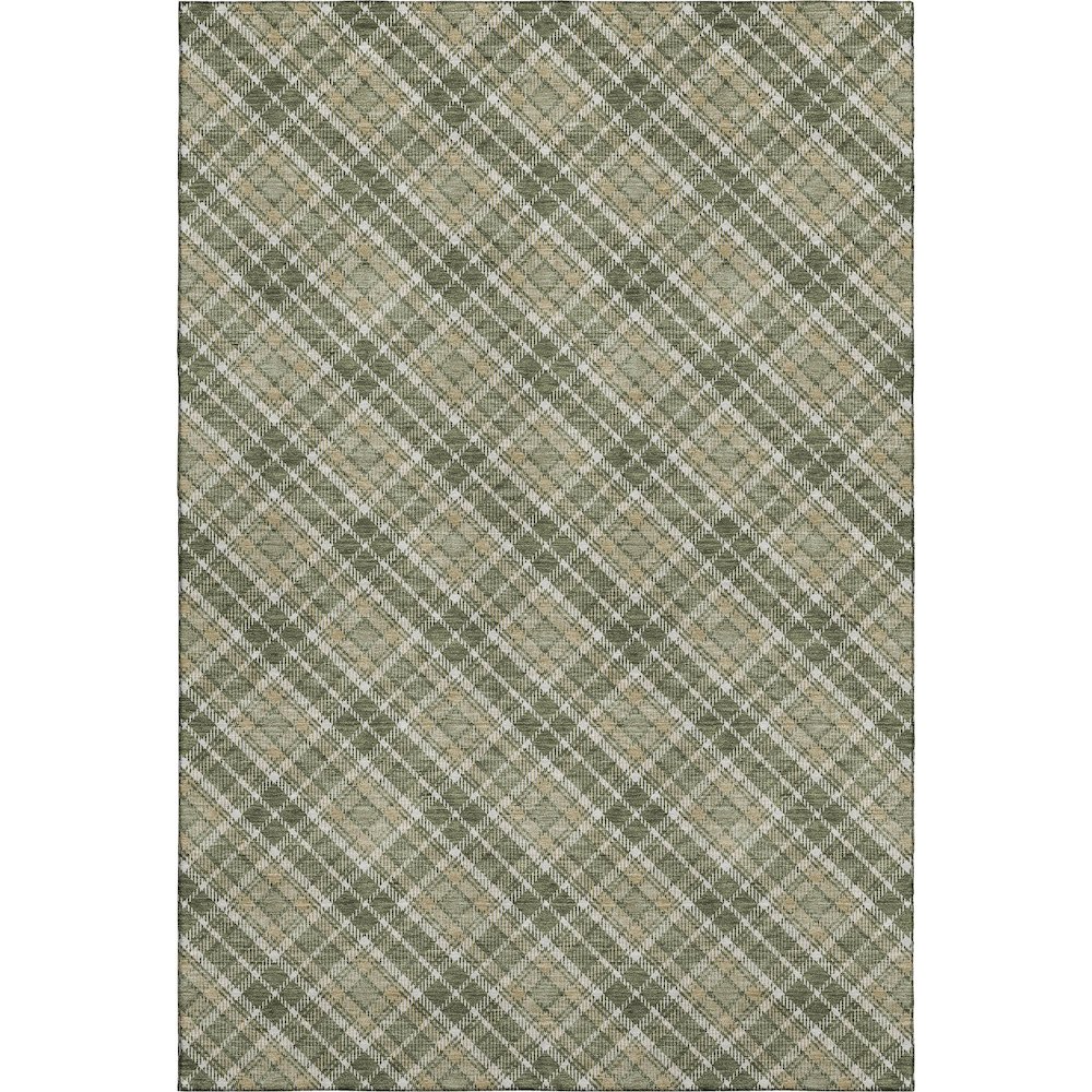 Luxury Washable Indoor/Outdoor Soft Essentials SE3 Green 8' x 10' Rug. Picture 1