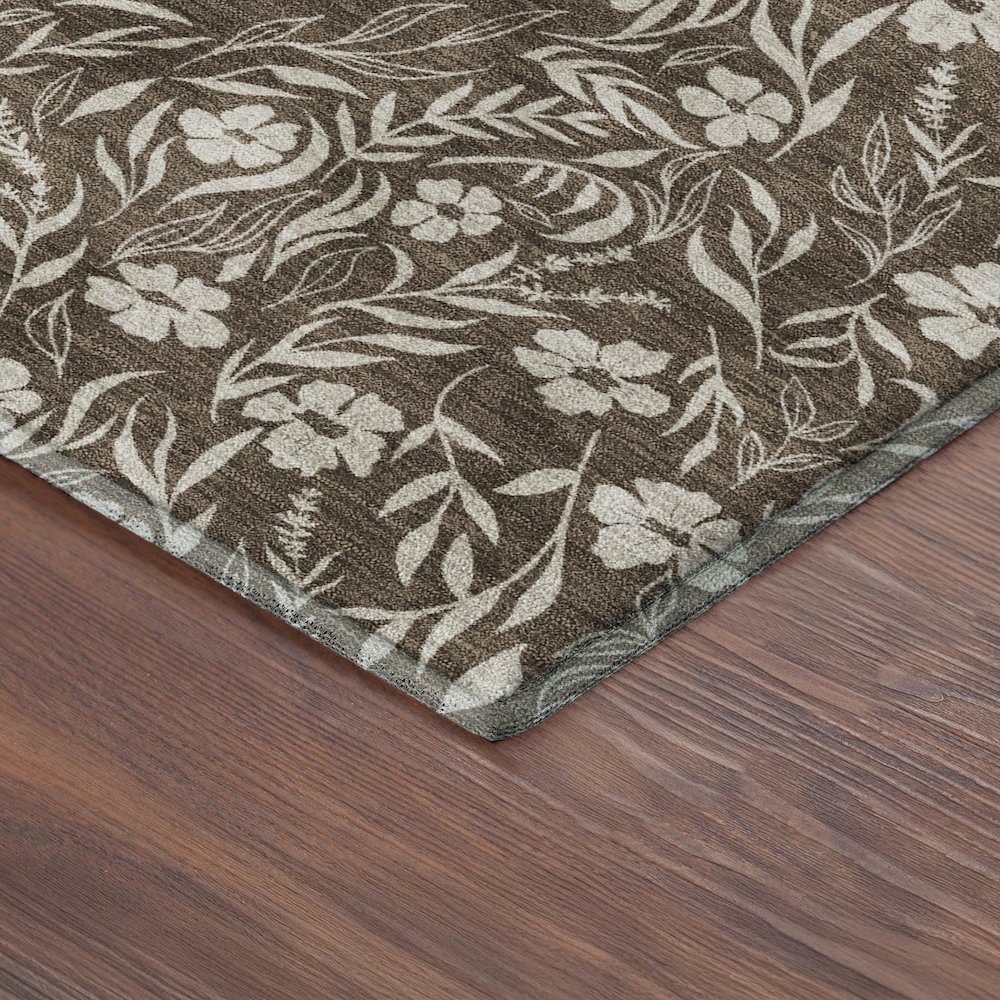 Luxury Washable Indoor/Outdoor Soft Essentials SE4 Brown 3' x 5' Rug. Picture 2