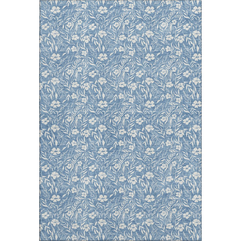 Luxury Washable Indoor/Outdoor Soft Essentials SE4 Blue 8' x 10' Rug. Picture 1