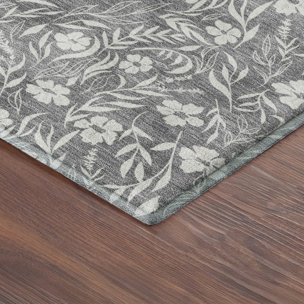 Luxury Washable Indoor/Outdoor Soft Essentials SE4 Gray 3' x 5' Rug. Picture 2