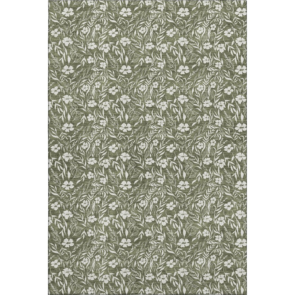 Luxury Washable Indoor/Outdoor Soft Essentials SE4 Green 8' x 10' Rug. Picture 1
