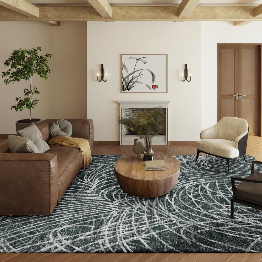 Rylee Charcoal Transitional Abstract 5' x 7'6" Area Rug Charcoal ARY32. Picture 1