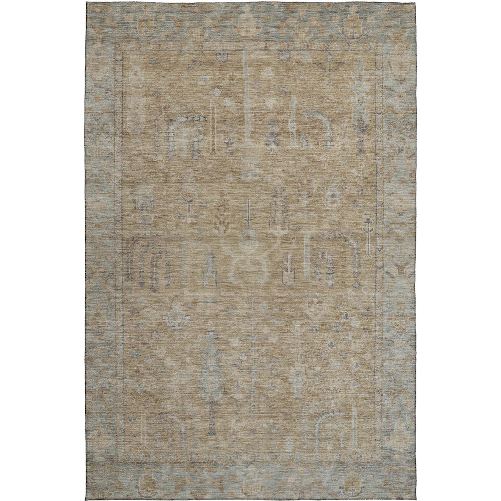 Luxury Washable Indoor/Outdoor Solace Tan 8' x 10' Rug. Picture 1