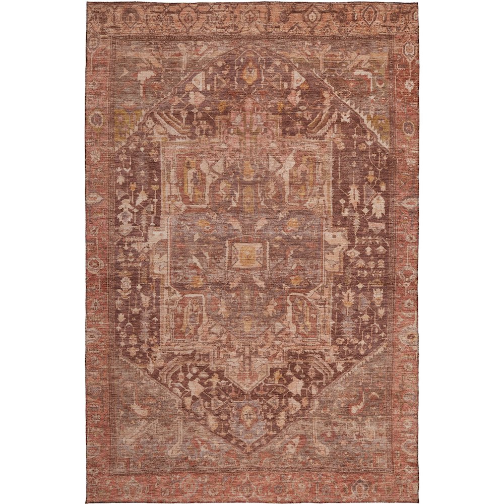 Luxury Washable Indoor/Outdoor Solace Burgundy 8' x 10' Rug. Picture 1