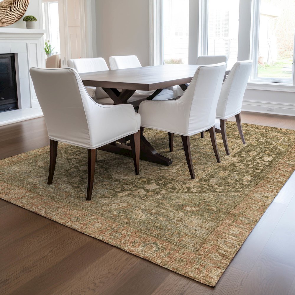 Luxury Washable Indoor/Outdoor Solace Fern 8' x 10' Rug. Picture 6