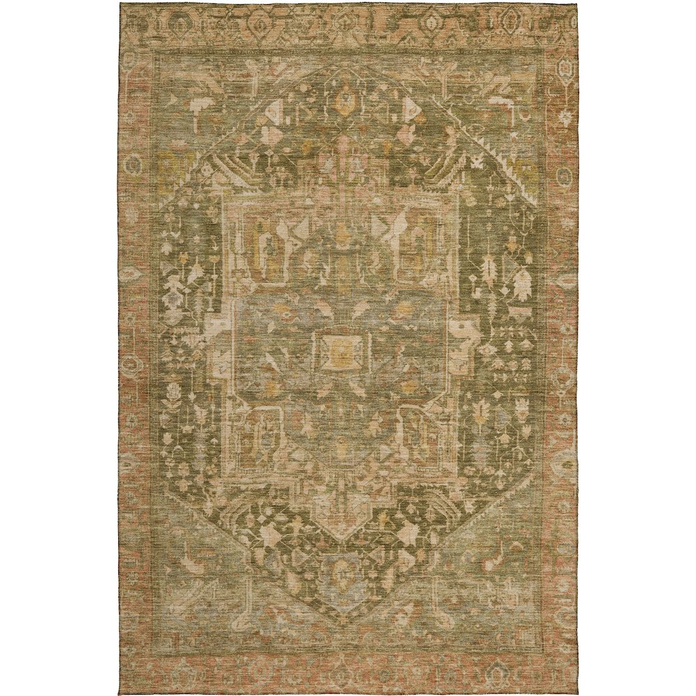Luxury Washable Indoor/Outdoor Solace Fern 8' x 10' Rug. Picture 1