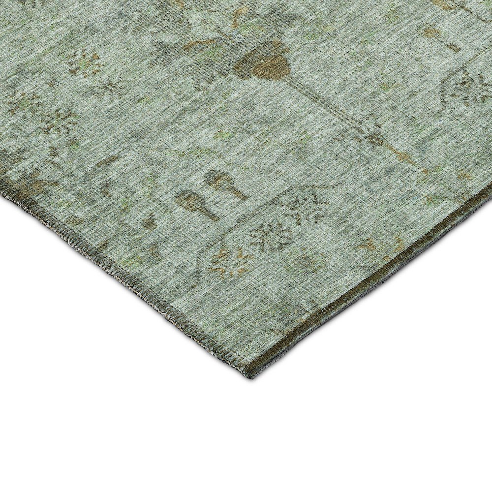 Luxury Washable Indoor/Outdoor Solace Aloe 3' x 5' Rug. Picture 2