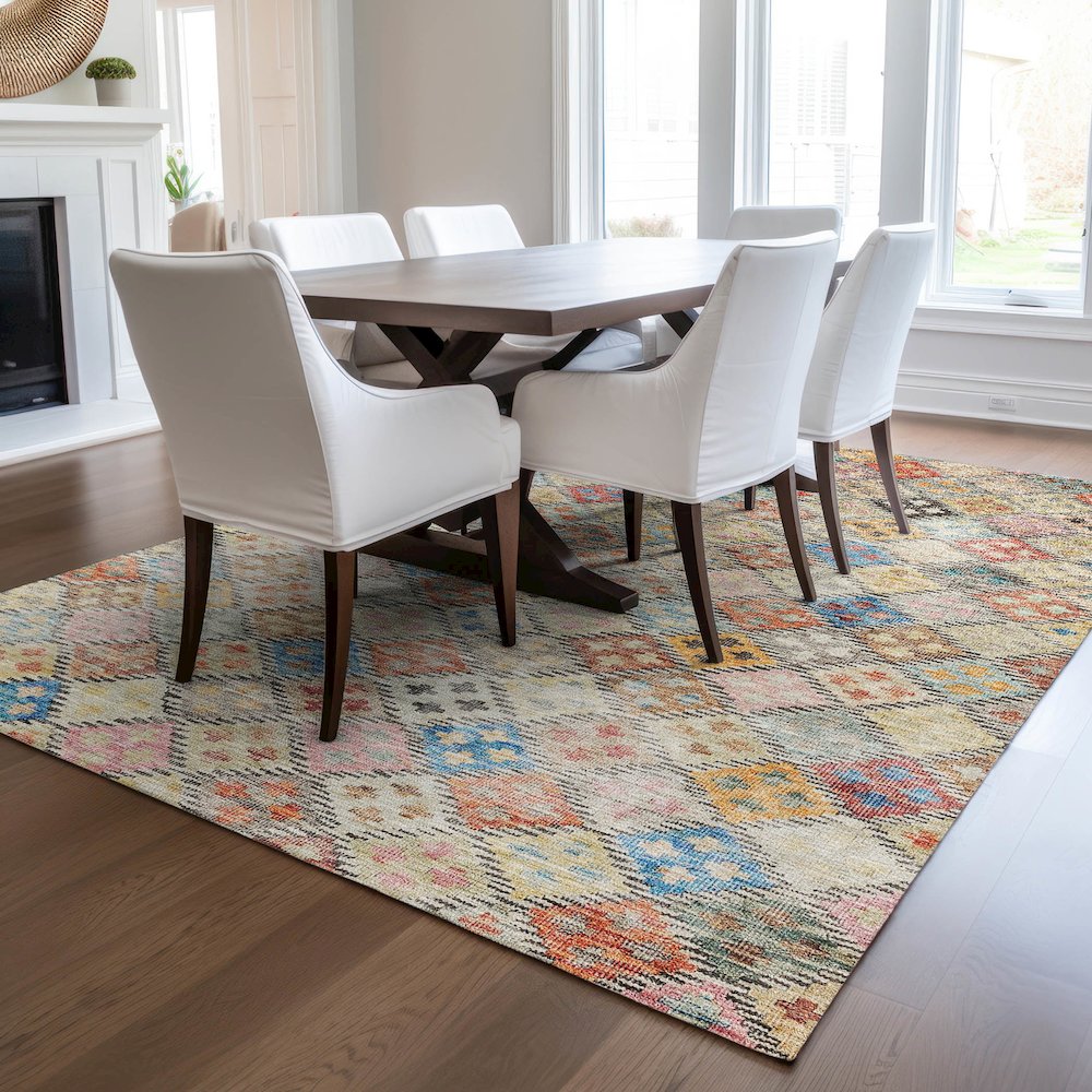 Luxury Washable Indoor/Outdoor Solace Paprika 8' x 10' Rug. Picture 6
