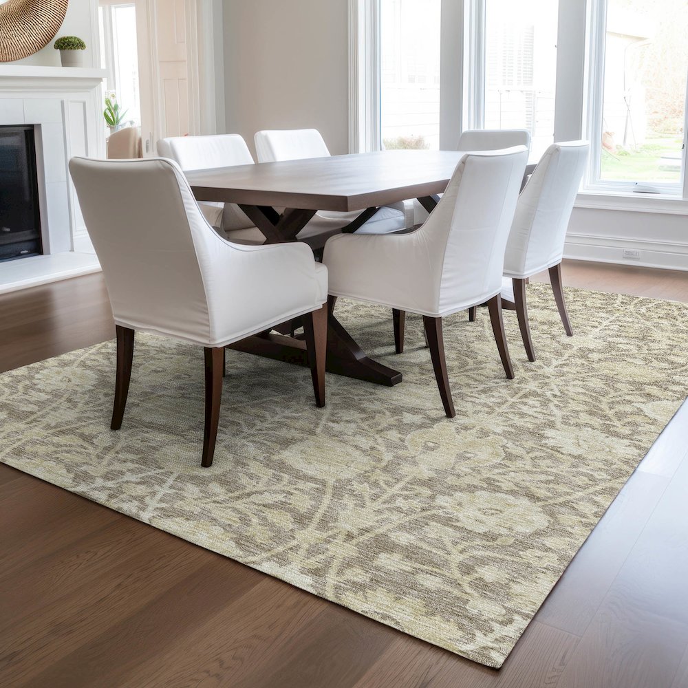 Luxury Washable Indoor/Outdoor Solace Mocha 8' x 10' Rug. Picture 6