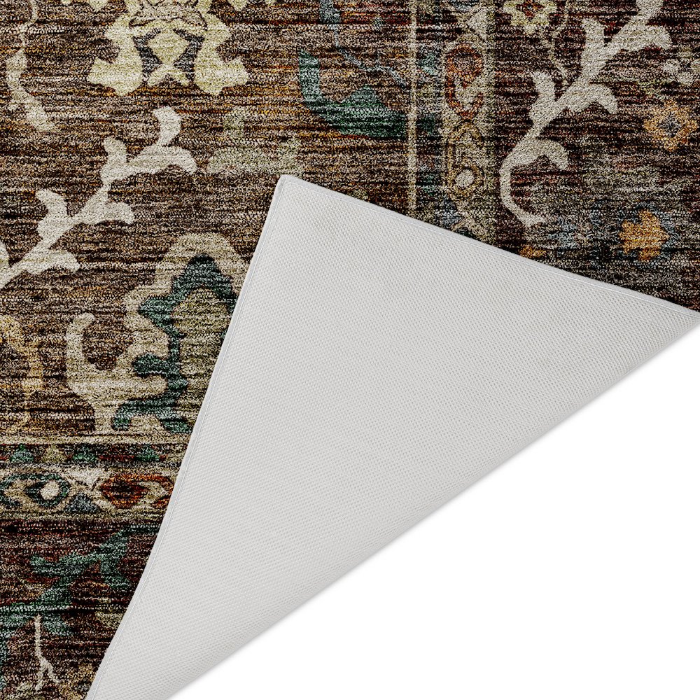 Indoor/Outdoor Silk Road Chocolate 3' x 5' Rug. Picture 4