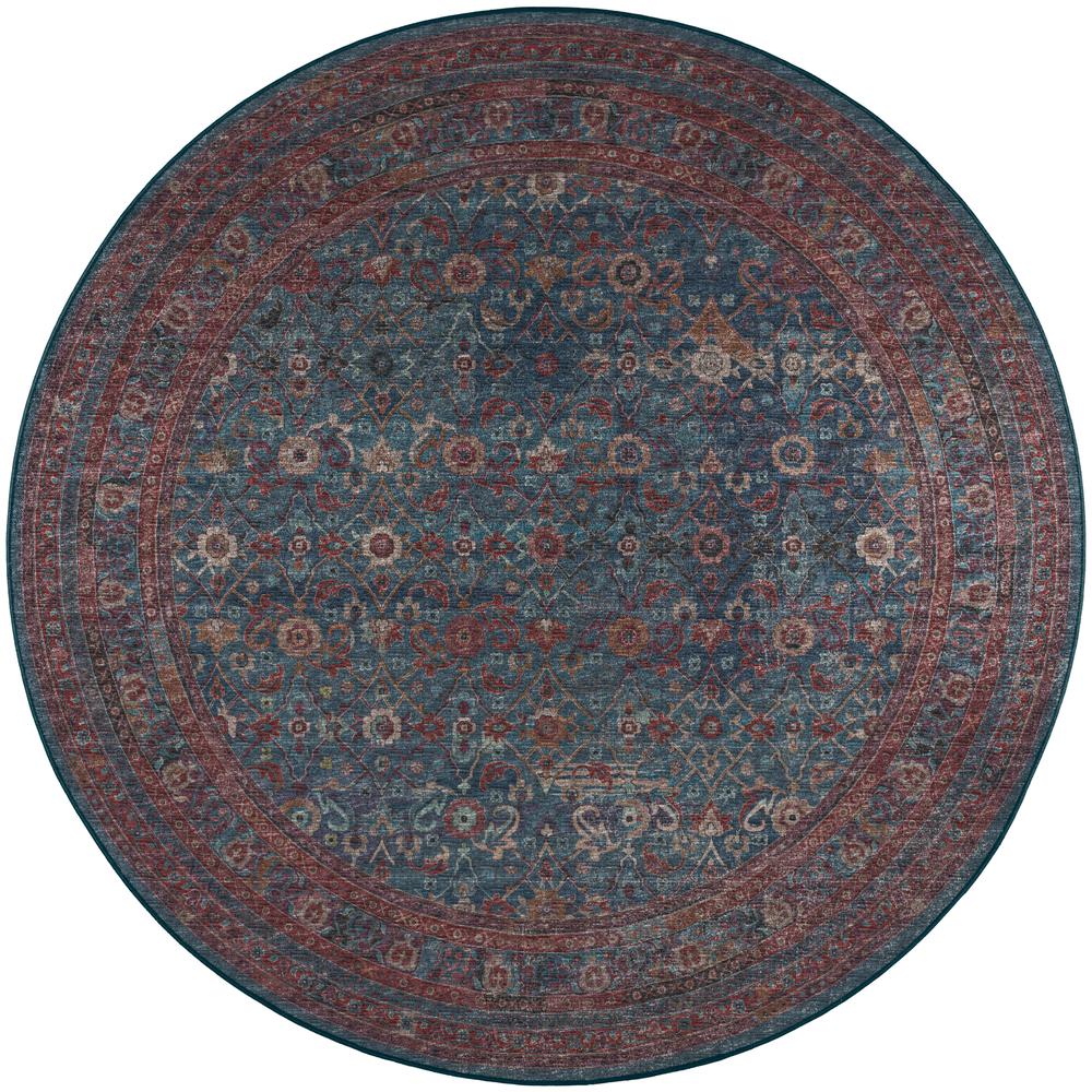 Jericho JC7 Navy 8' x 8' Round Rug. Picture 1