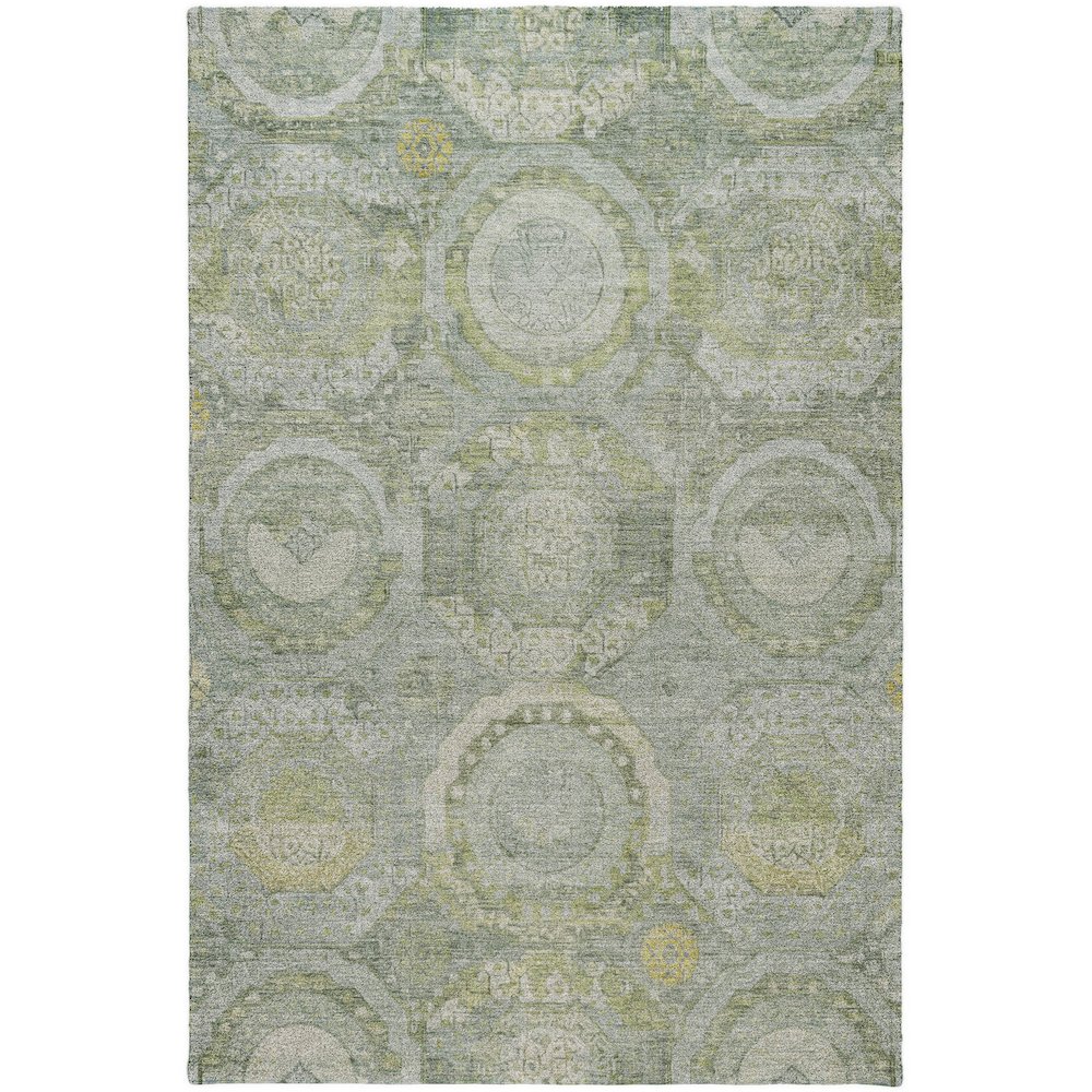 Luxury Washable Indoor/Outdoor Tabrook Sage 8' x 10' Rug. Picture 1