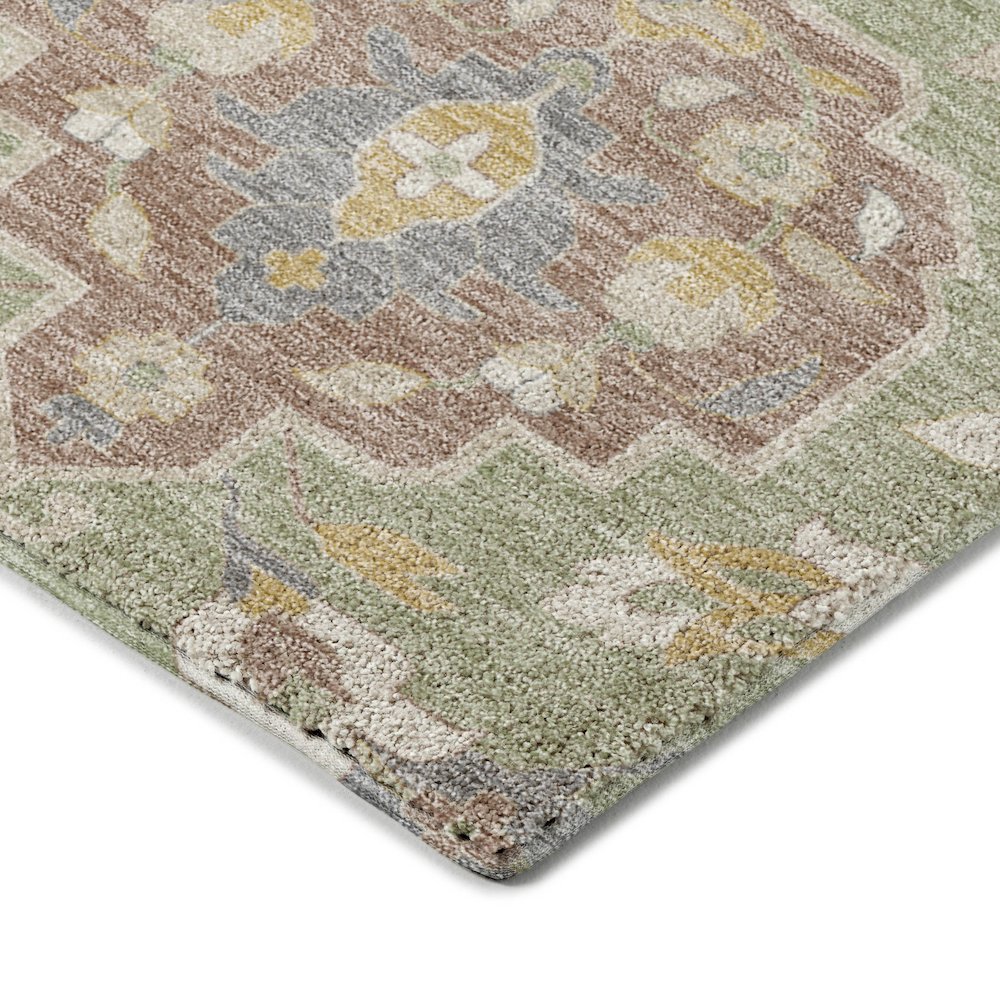 Luxury Washable Indoor/Outdoor Tabrook Aloe 3' x 5' Rug. Picture 2
