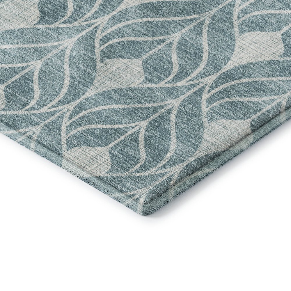 Luxury Washable Indoor/Outdoor The Reserve Teal 3' x 5' Rug. Picture 2