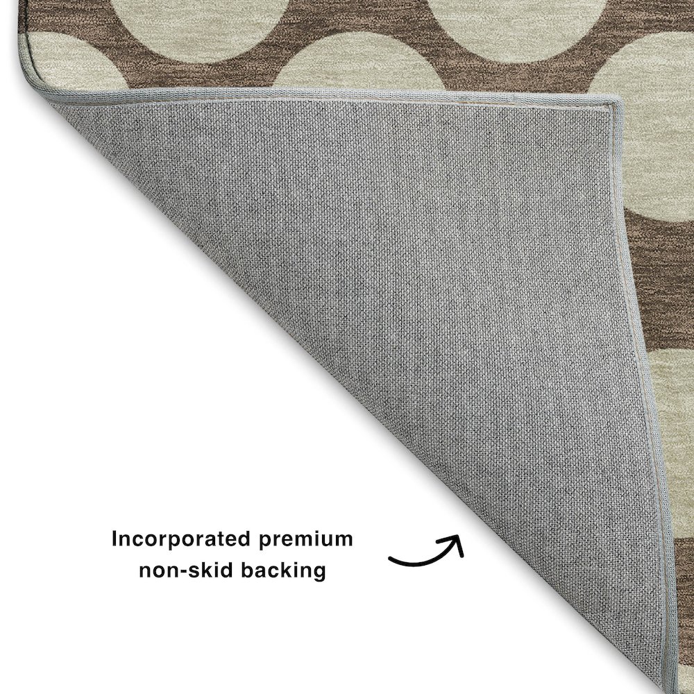 Luxury Washable Indoor/Outdoor The Reserve Coffee 3' x 5' Rug. Picture 4