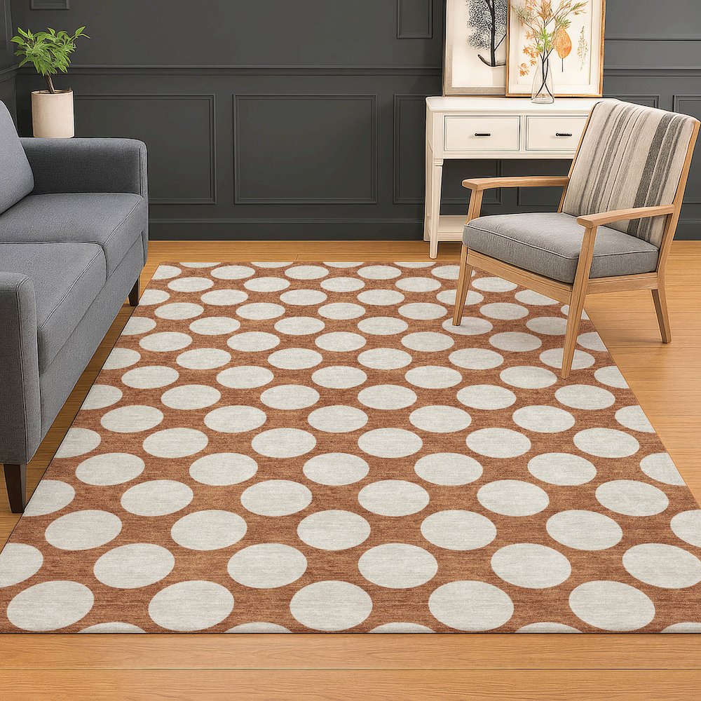 Luxury Washable Indoor/Outdoor The Reserve Paprika 8' x 10' Rug. Picture 5