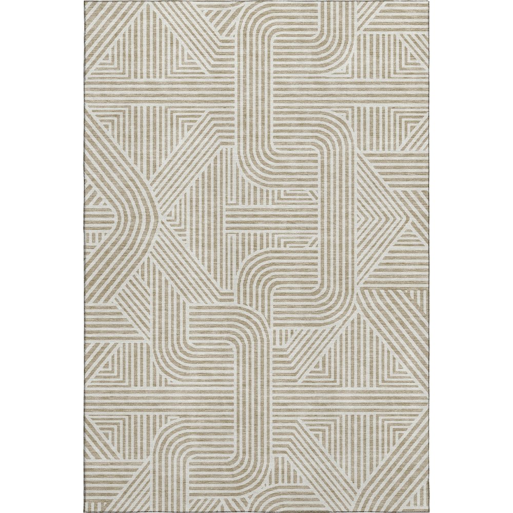 Luxury Washable Indoor/Outdoor The Reserve Putty 8' x 10' Rug. Picture 1