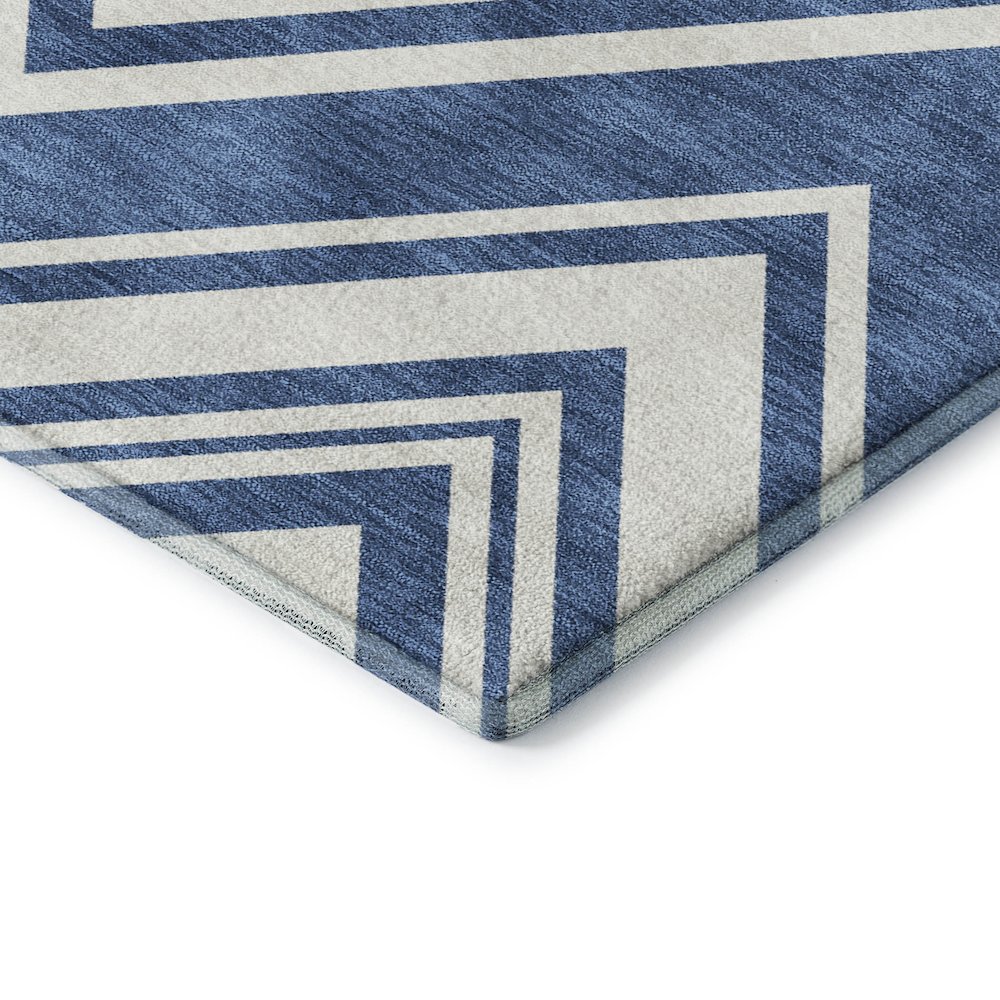 Luxury Washable Indoor/Outdoor The Reserve Blue 3' x 5' Rug. Picture 2