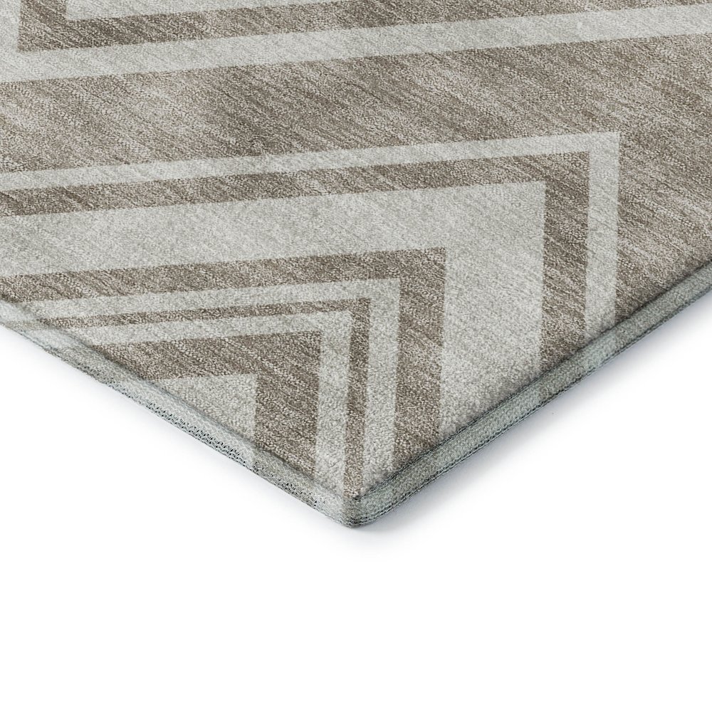 Luxury Washable Indoor/Outdoor The Reserve Khaki 3' x 5' Rug. Picture 2