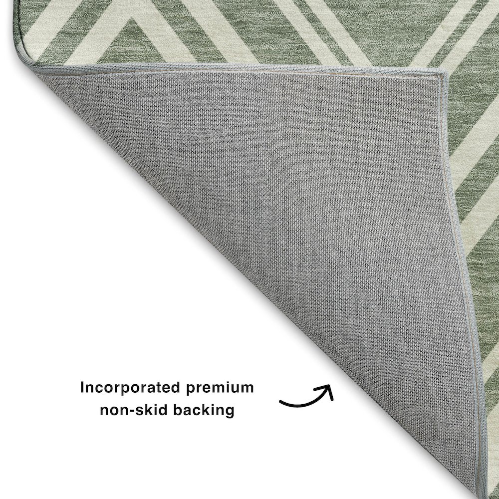 Luxury Washable Indoor/Outdoor The Reserve Sage 3' x 5' Rug. Picture 4