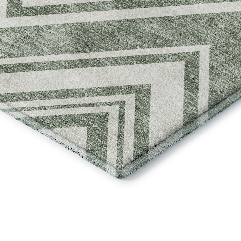 Luxury Washable Indoor/Outdoor The Reserve Sage 3' x 5' Rug. Picture 2