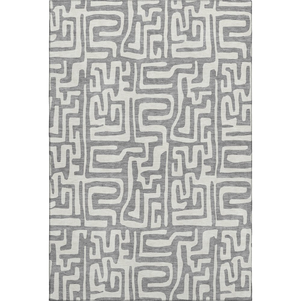 Luxury Washable Indoor/Outdoor The Reserve Gray 8' x 10' Rug. Picture 1
