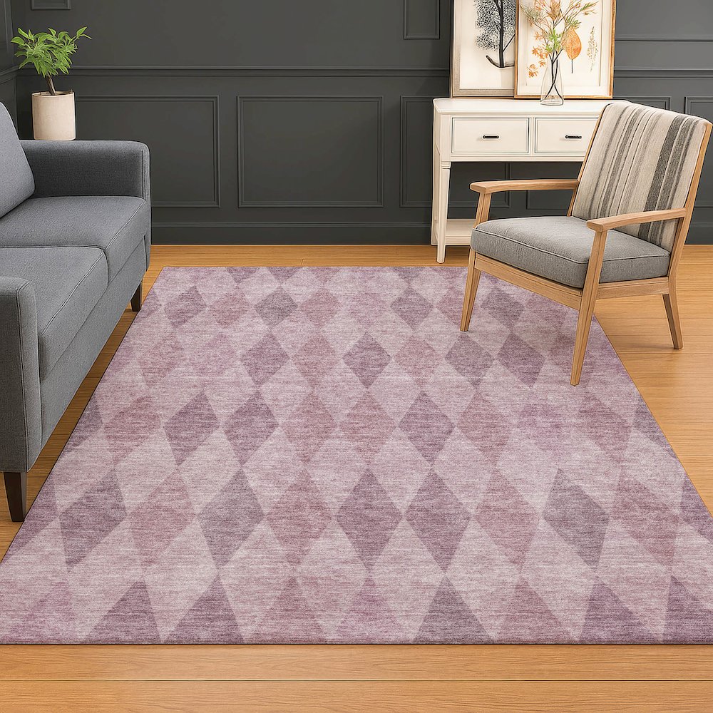 Luxury Washable Indoor/Outdoor The Reserve Blush 8' x 10' Rug. Picture 5