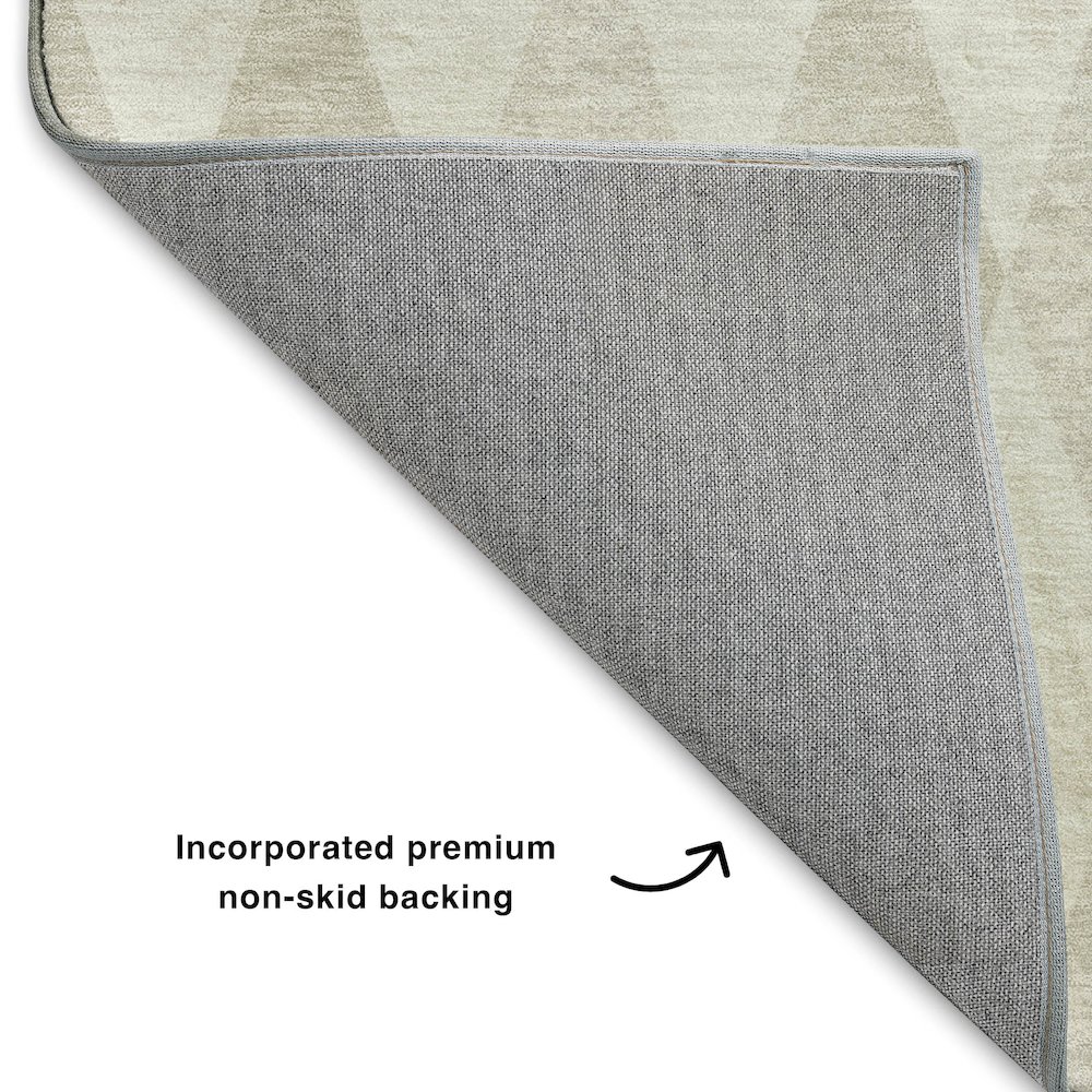 Luxury Washable Indoor/Outdoor The Reserve Ivory 3' x 5' Rug. Picture 4