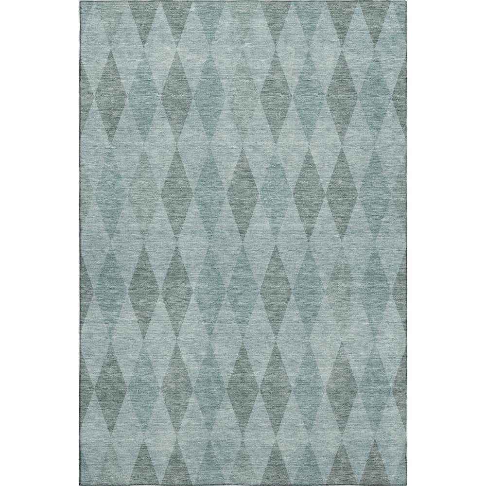 Luxury Washable Indoor/Outdoor The Reserve Teal 8' x 10' Rug. Picture 1