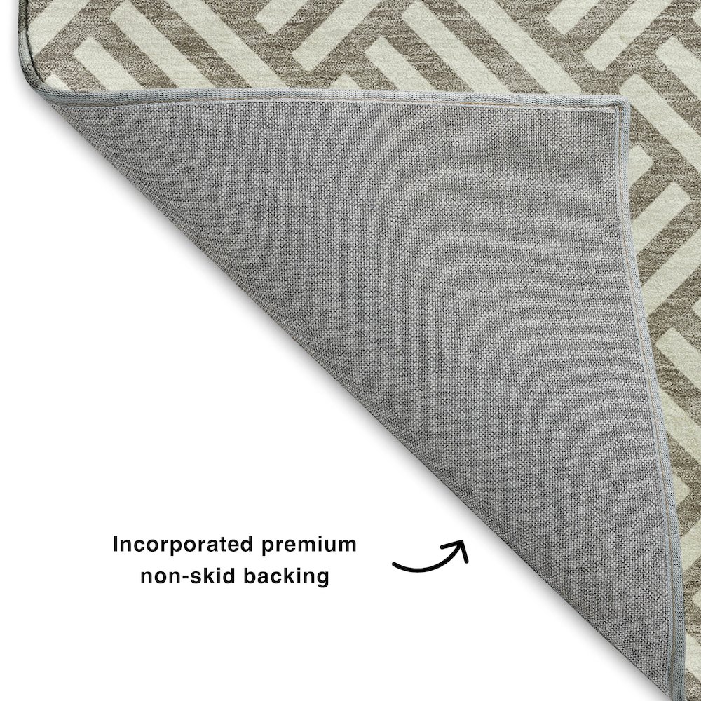 Luxury Washable Indoor/Outdoor The Reserve Taupe 3' x 5' Rug. Picture 4