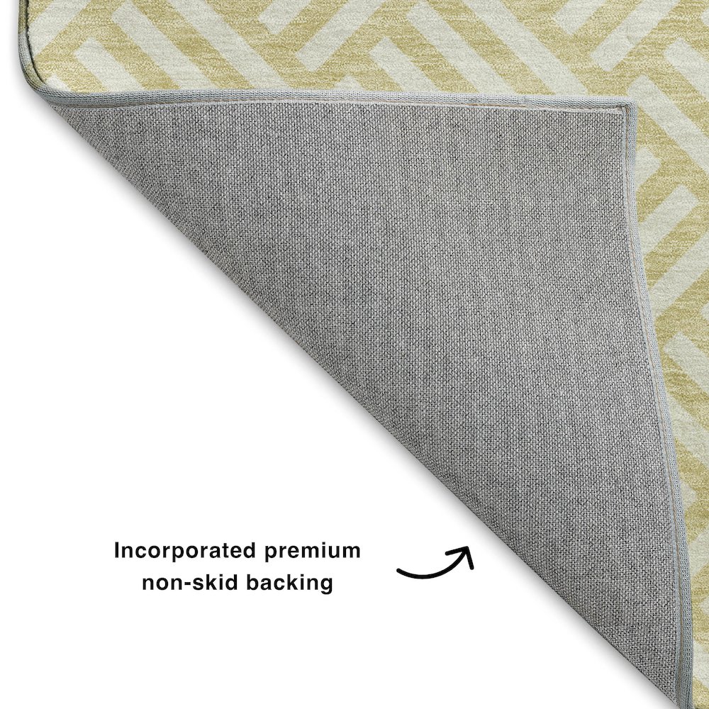 Luxury Washable Indoor/Outdoor The Reserve Wheat 3' x 5' Rug. Picture 4