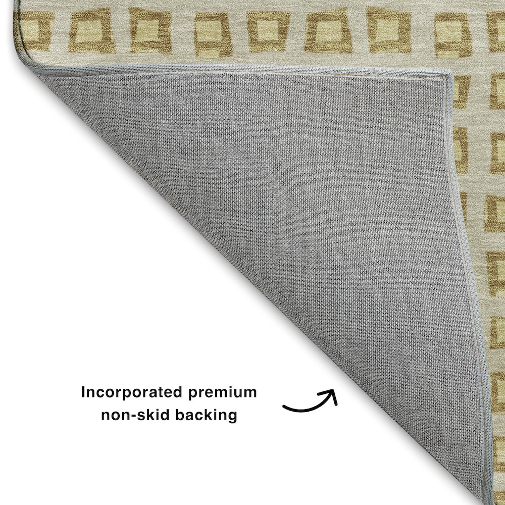 Luxury Washable Indoor/Outdoor The Reserve Gold 3' x 5' Rug. Picture 4