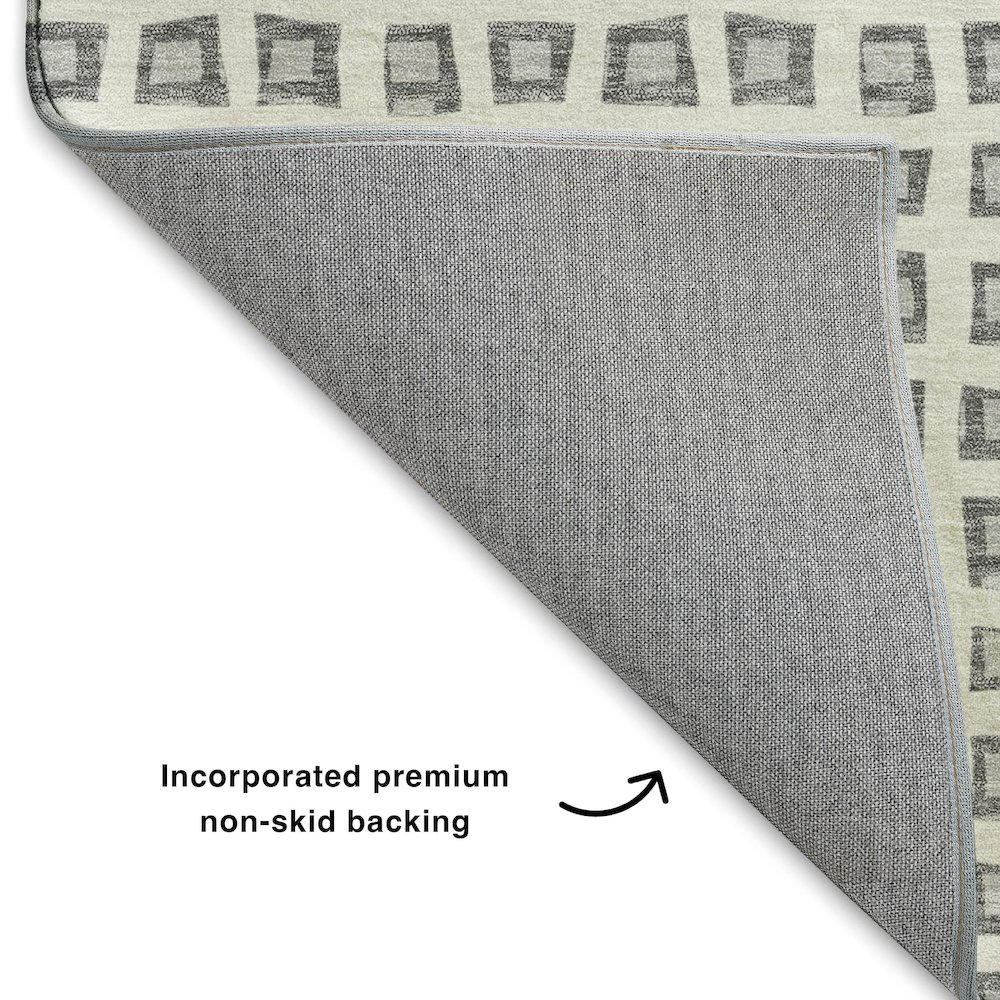 Luxury Washable Indoor/Outdoor The Reserve Gray 3' x 5' Rug. Picture 4