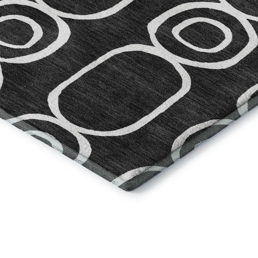Luxury Washable Indoor/Outdoor The Reserve Black 3' x 5' Rug. Picture 2