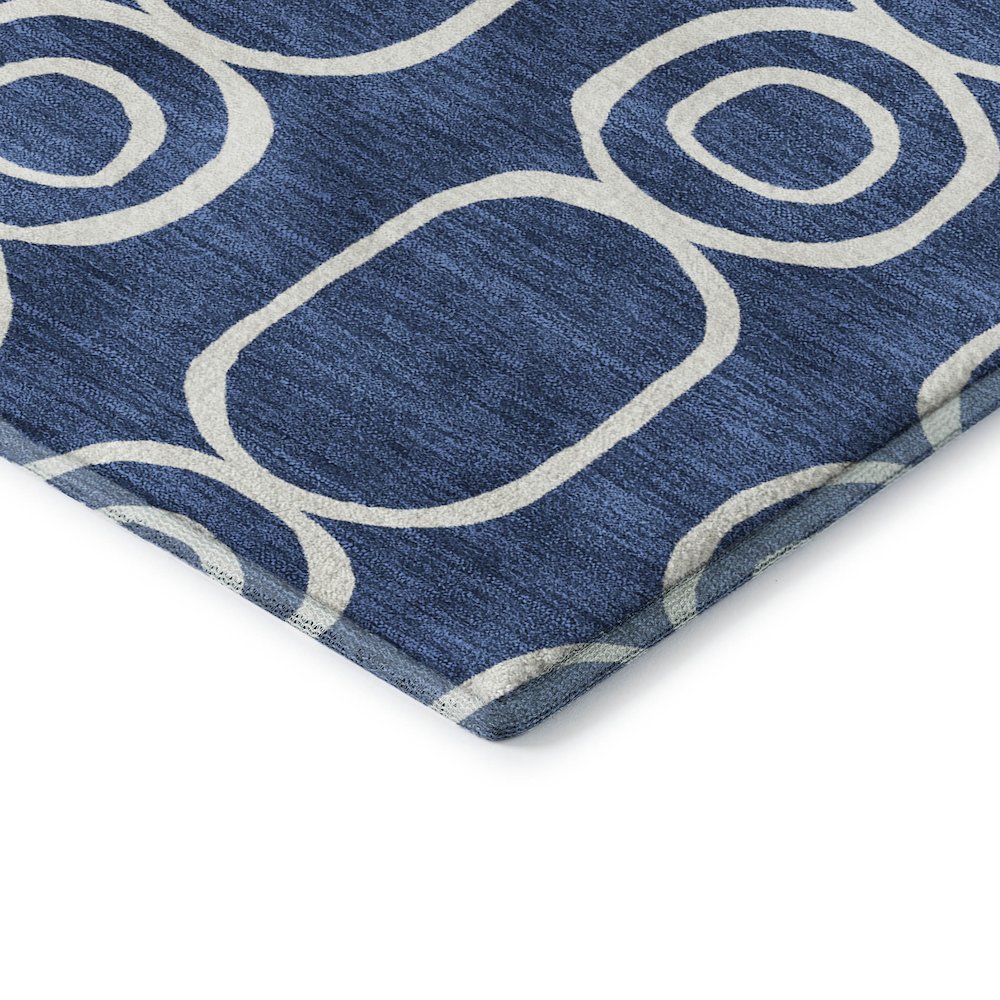 Luxury Washable Indoor/Outdoor The Reserve Navy 3' x 5' Rug. Picture 2