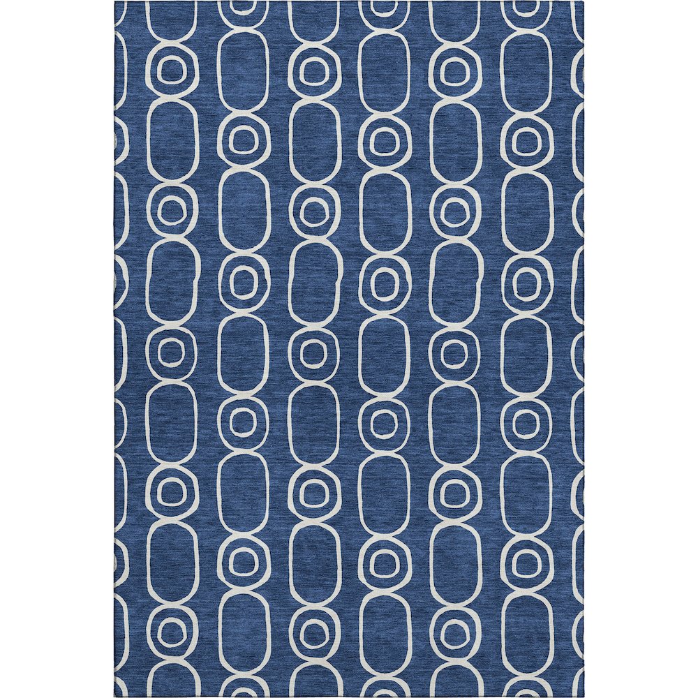 Luxury Washable Indoor/Outdoor The Reserve Navy 8' x 10' Rug. Picture 1